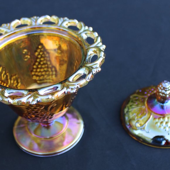 Amber Carnival Candy Dish - Picture 4 of 8